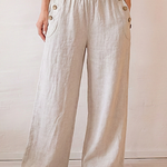 Cozy Breathable Loose Linen Cotton Wide-leg Pants