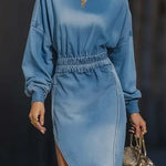 Women's Retro Hooded Stylish Casual Denim Dress