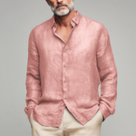 Men's Summer Fashion Slub Linen Long Sleeve Shirt
