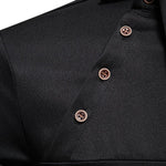 Men's Casual Lapel Slanted Placket Asymmetric Slim Fit Long Sleeve Shirt