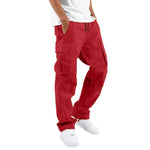 Men's Casual Drawstring Multi-pocket Cotton Blend Cargo Pants