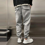 Men's Solid Plush Loose Elastic Waist Casual Sports Pants