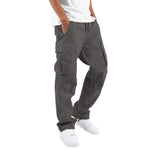 Men's Casual Drawstring Multi-pocket Cotton Blend Cargo Pants