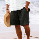 Men's Cotton Blend Striped Beach Drawstring Shorts