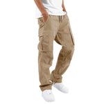 Men's Casual Drawstring Multi-pocket Cotton Blend Cargo Pants