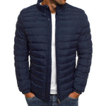 Men's Casual Stand Collar Long Sleeve Padded Warm Slim Fit Jacket