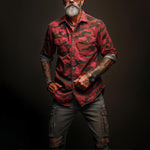 Men's Camouflage Lapel Chest Pocket Cargo Shirt