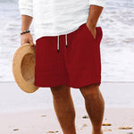 Men's Cotton Blend Striped Beach Drawstring Shorts
