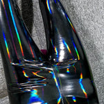 Chic High-waist Holographic Patent PU Leggings