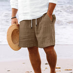 Men's Cotton Blend Striped Beach Drawstring Shorts