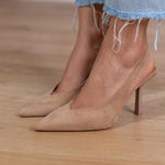 Marlena | Nude open-heel pumps
