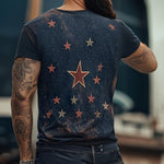 Men's Retro Casual Star Universe Printed Round Neck Short Sleeve T-Shirt