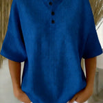 Casual Waffle Henry Collar Sweatshirt