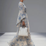 Women's Elegant Blended Printed Bell Sleeve High Waist Maxi Dress